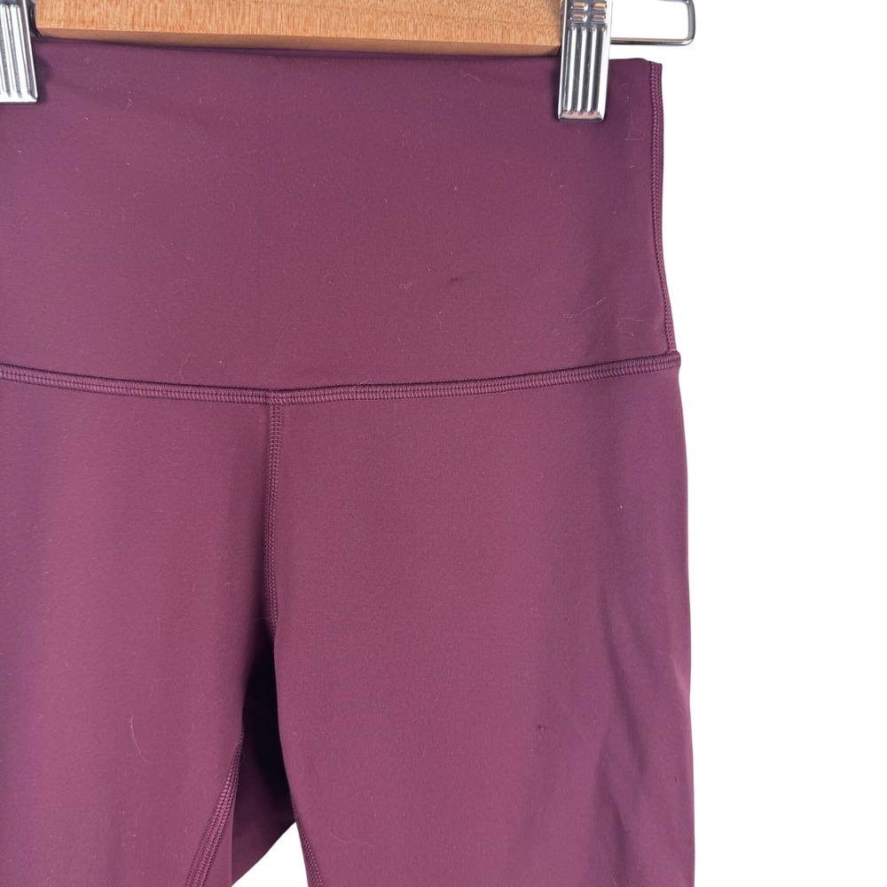 Lululemon Wunder Under Leggings Womens 2 Burgundy High Rise Luxtreme 23 Inseam